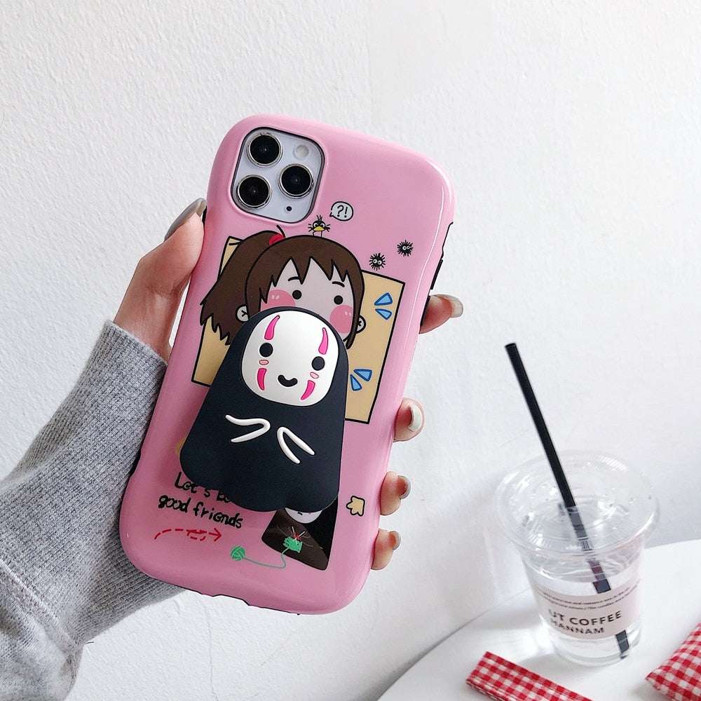 Ghibli Iphone Case: Chihiro and Tototo + Popsocket