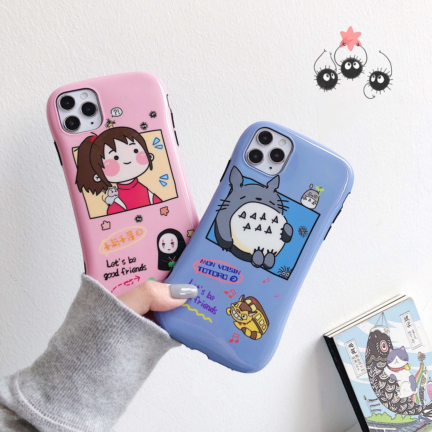 Ghibli Iphone Case: Chihiro and Tototo + Popsocket