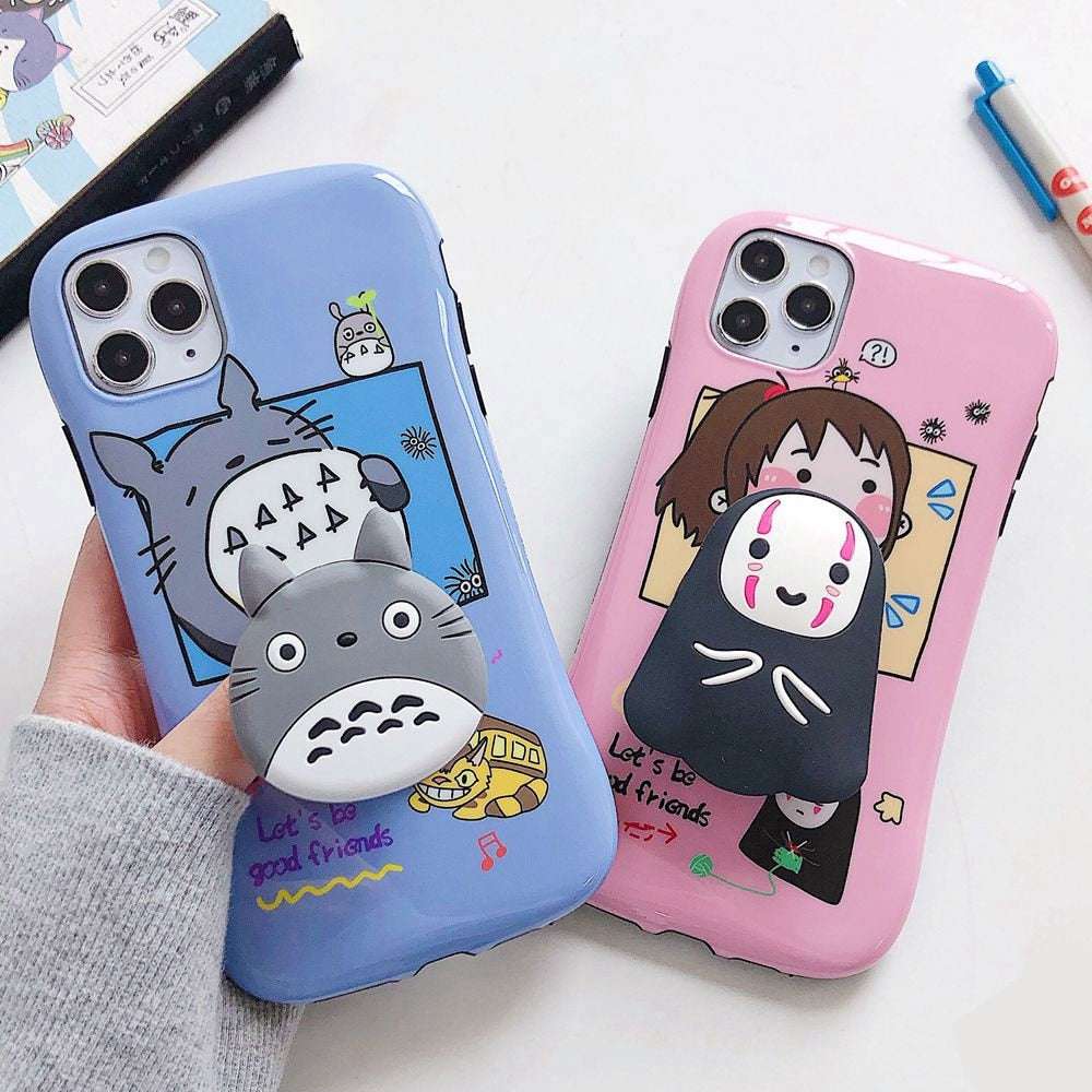 Ghibli Iphone Case: Chihiro and Tototo + Popsocket
