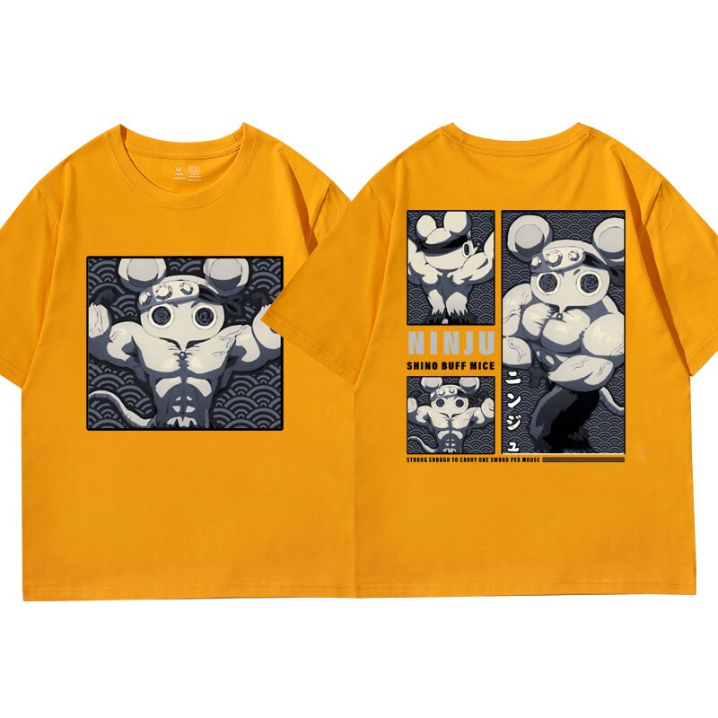 Unleash your inner Demon Slayer with the Ninju Mice Gym Shirt from Feel the Anime. This premium tee features the iconic Ninju Mice from Demon Slayer. With an athletic fit and superior durability, it's perfect for intense workouts. Shop now and tap into your hidden power!
