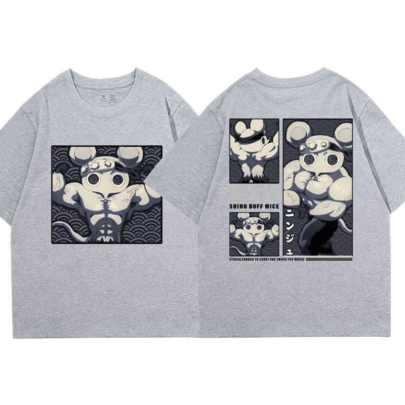 Unleash your inner Demon Slayer with the Ninju Mice Gym Shirt from Feel the Anime. This premium tee features the iconic Ninju Mice from Demon Slayer. With an athletic fit and superior durability, it's perfect for intense workouts. Shop now and tap into your hidden power!