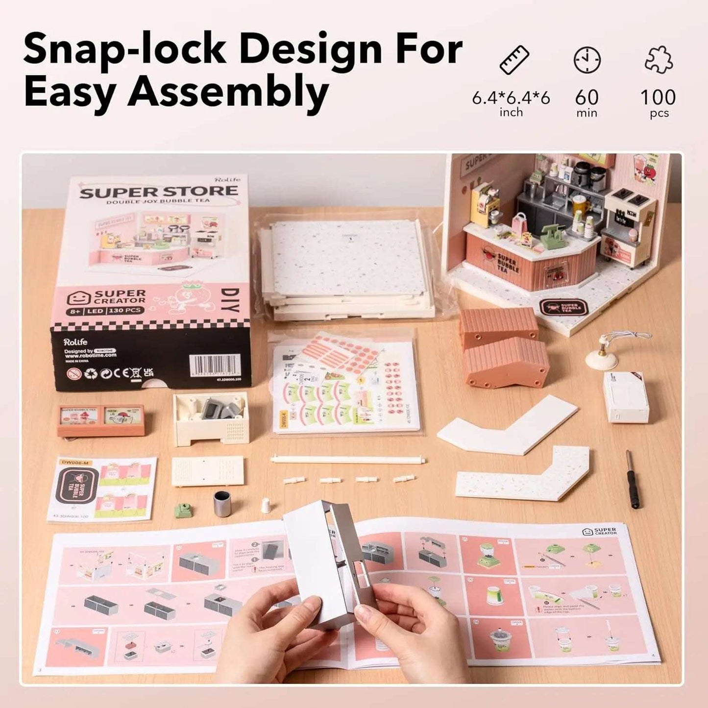DIY Miniature Dollhouse Kit: Puzzle Building Blocks Set