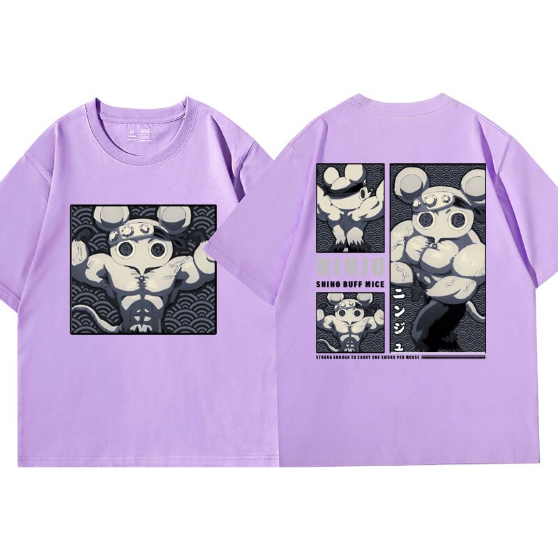 Unleash your inner Demon Slayer with the Ninju Mice Gym Shirt from Feel the Anime. This premium tee features the iconic Ninju Mice from Demon Slayer. With an athletic fit and superior durability, it's perfect for intense workouts. Shop now and tap into your hidden power!