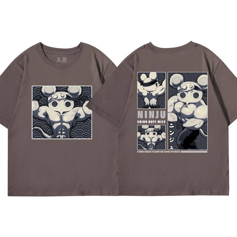 Unleash your inner Demon Slayer with the Ninju Mice Gym Shirt from Feel the Anime. This premium tee features the iconic Ninju Mice from Demon Slayer. With an athletic fit and superior durability, it's perfect for intense workouts. Shop now and tap into your hidden power!