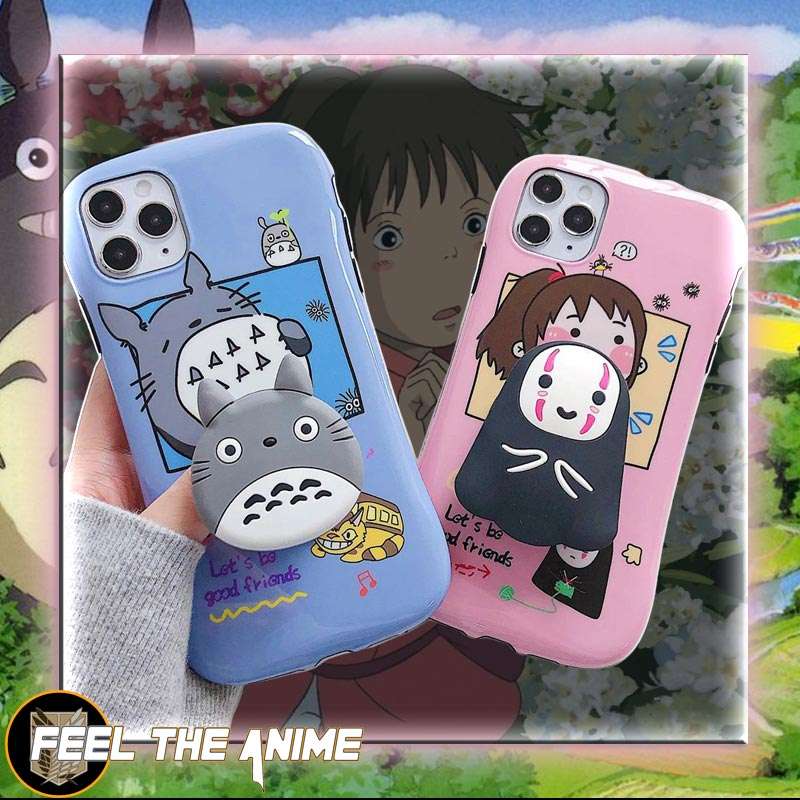 Ghibli Iphone Case: Chihiro and Tototo + Popsocket