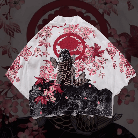 Black Koi Japanese Kimono