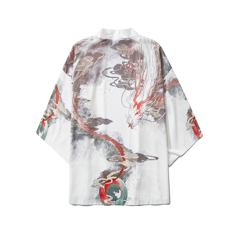 White Dragon Japanese Kimono
