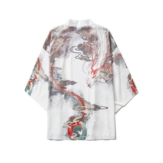 White Dragon Japanese Kimono