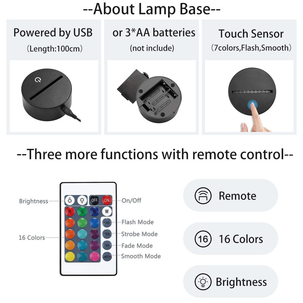 Satoru Gojo LED Lamp 3D.