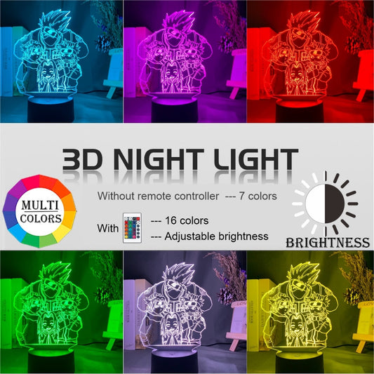 Naruto Bijuu Mode LED Lamp 3D.