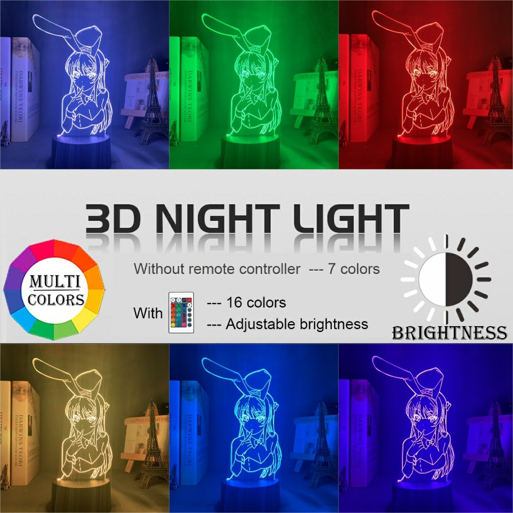 Mai Sakurajima Night LED Lamp Bunny Girl.