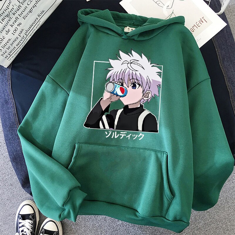 Толстовка Killua с капюшоном цвета соды