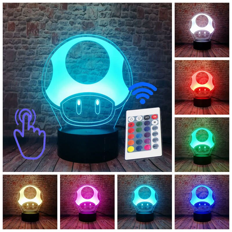 Super Mario Mushroom 3D Led Lamp