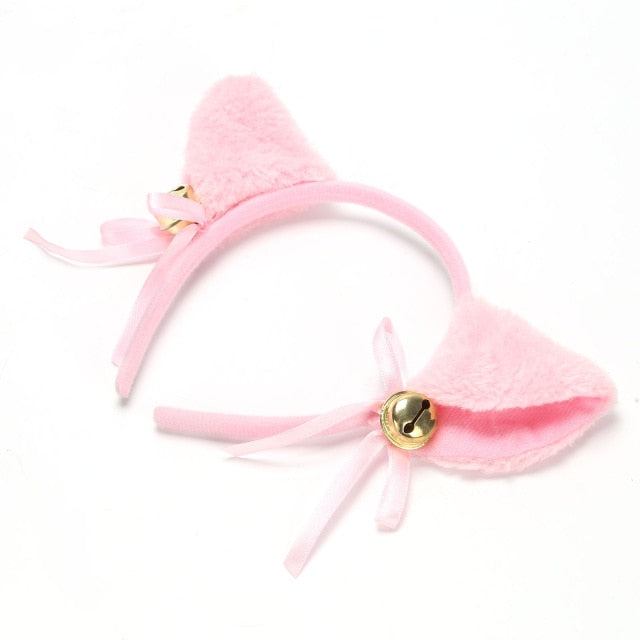 Cat Ears Headband with Bowknot and Bell.