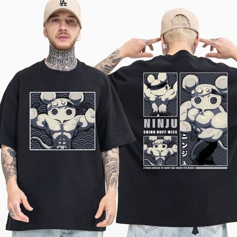 Unleash your inner Demon Slayer with the Ninju Mice Gym Shirt from Feel the Anime. This premium tee features the iconic Ninju Mice from Demon Slayer. With an athletic fit and superior durability, it's perfect for intense workouts. Shop now and tap into your hidden power!