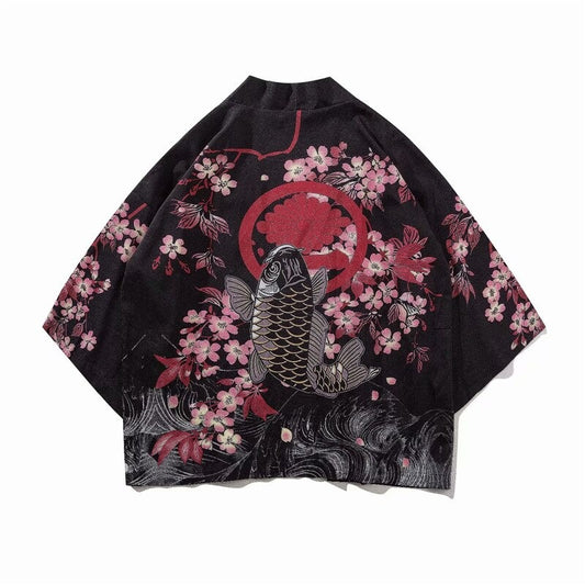 Black Koi Japanese Kimono