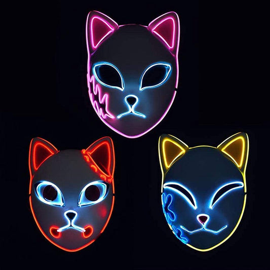 Маска Kitsune LED Demon Slayer