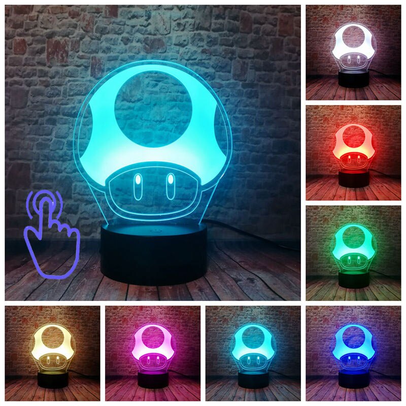 Super Mario Mushroom 3D Led Lamp