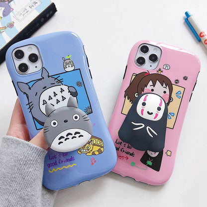 Ghibli Iphone Case: Chihiro and Tototo + Popsocket
