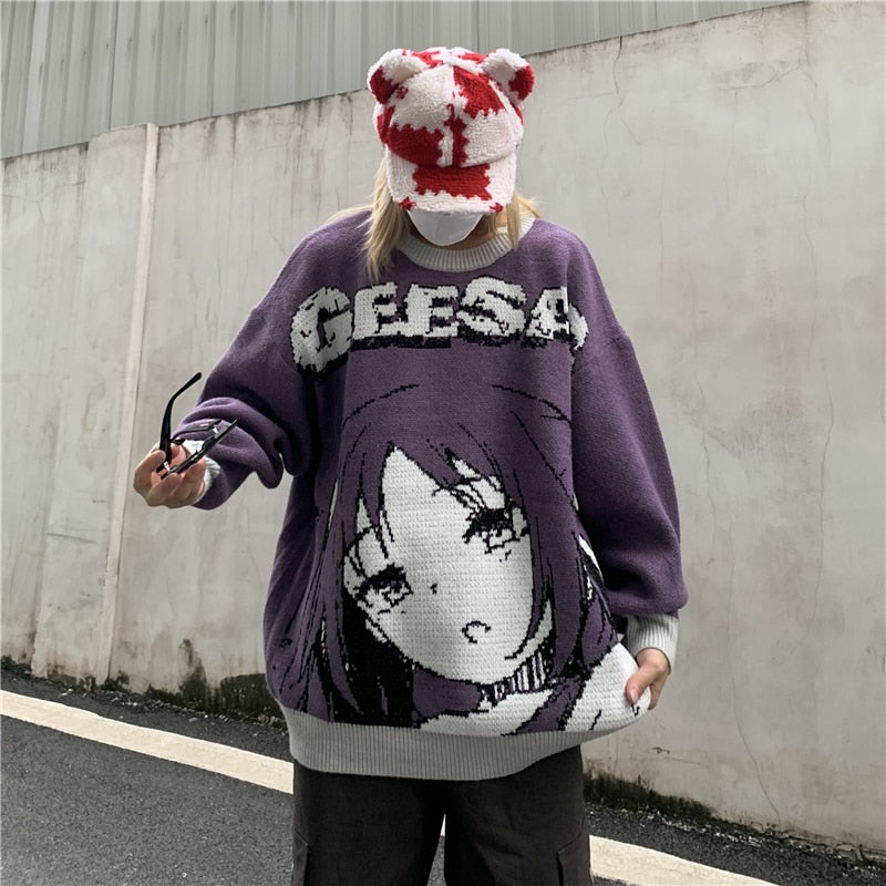 Oversized Japanese Girl Pullover