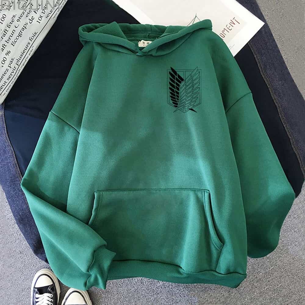 Attack on titan green hot sale hoodie