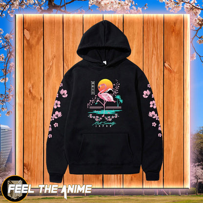Flamingo Cherry Blossom Hoodie