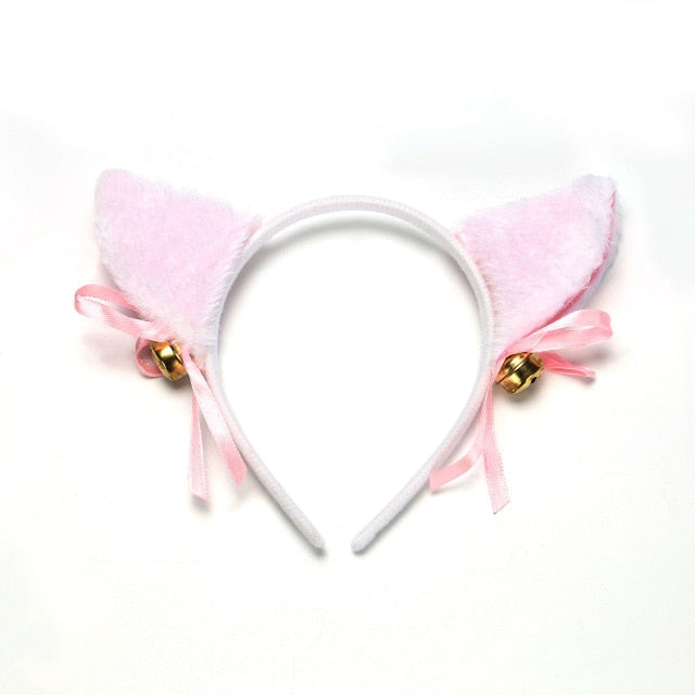 Cat Ears Headband with Bowknot and Bell.